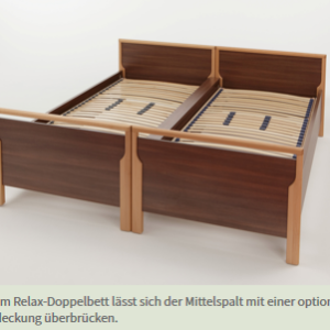 Mittelspaltabdeckung für Pflegebett Burmeier Relax in Buche Dekor