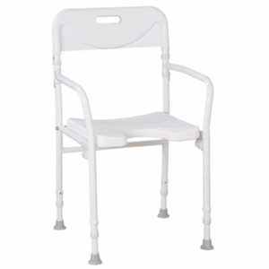 Russka faltbarer Aluminium Duschstuhl mit Armlehnen und Rückenl.