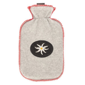 Fashy Wärmflasche mit Fleecebezug mit Applikation und aufwändiger Ziernaht