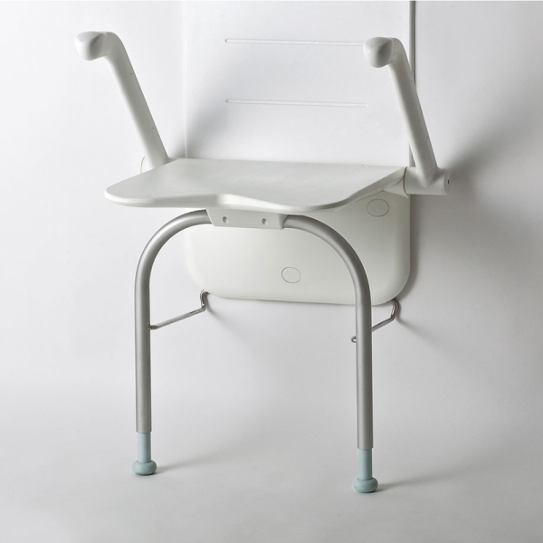 Etac Relax Duschklappsitz mit Armlehnen und Stützbeinen 1 Etac Relax Duschklappsitz mit Armlehnen und Stützbeinen