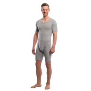 Suprima Pflegebody Kurzarm Bein-Reißverschluss grau