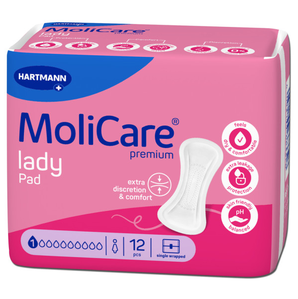 Hartmann MoliCare Premium Lady Pads 1 Tropfen (1x12 Stk.) 1 Hartmann MoliCare Premium Lady Pads 1 Tropfen (1x12 Stk.)