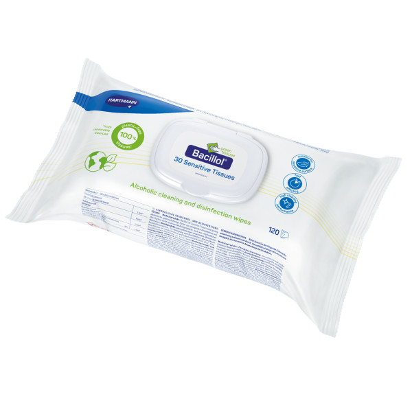 Hartmann Bacillol® 30 Sensitive Green Tissues Desinfektionstücher (1x120 Stück) 1 Hartmann Bacillol® 30 Sensitive Green Tissues Desinfektionstücher (1x120 Stück)