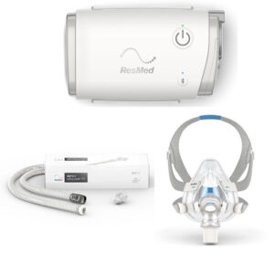 Resmed AirMini AutoSet inkl. F20 Set mit Maske & Schlauch, mobiles Therapiegerät mit Netzteil und Transportbeutel, AirMini APAP und CPAP Reisegerät (Komplettpreis) (#14776)