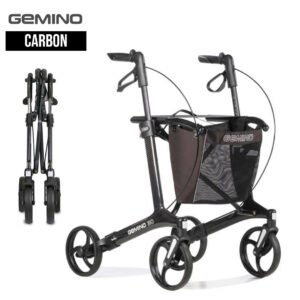 Gemino 30 CARBON Rollator, nur 5.6 kg und bis 150kg belastbar, extra leichter Premium-Carbon-Rollator Körpergröße 150-200cm