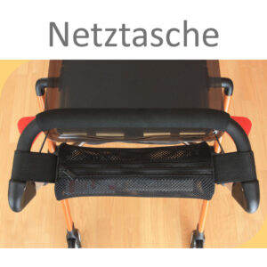 Netztasche 25 cm für Pixel, geschlossenes Design mit Zipper, schwarz (#12321)