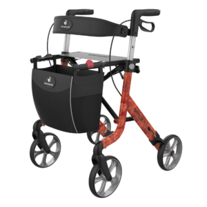 Rehasense Space LX Leichtgewichtsrollator ''Red Peony'', limitierte Art Line Edition, exklusiv in Deutschland jetzt bei Burbach+Goetz