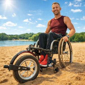 TrackWheel für Rollstühle, Vorderrad zum andocken an Ihren Rollstuhl, als SingleArm oder DoubleArm, 12''-Rad, Aluminium oder Carbon, ab 279,95