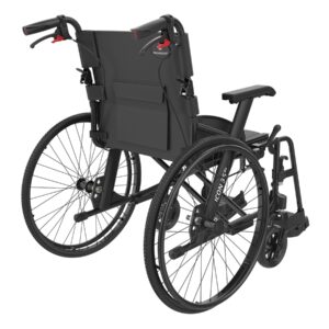 ICON 35-22 BX V2 Leichtgewichtsrollstuhl, Matt Schwarz, ICON Alu-Transportrollstuhl Basisversion, 22'' Räder, bis 125 kg, ab 8,2 kg