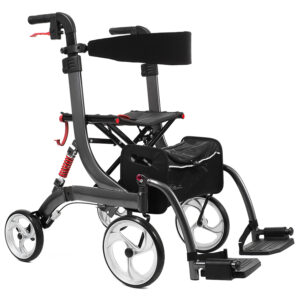 Bescomed Spring VARIO-S, Rollator & Rollstuhl, 2in1, Alu Leichtgewicht