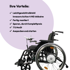 E-fix E35 combi inkl. Rollstuhl Invacare Action 4 NG SB45.5cm, auspacken + sofort starten, inkl. Schwenkarm, ab Lager sofort lieferbar