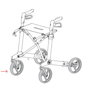 Sunrise Medical Gemino Kompletträder, Ersatzräder mit Felge (einzeln) Original Rollator Rad Gemino 30 /20, wahlweise Vorderräder oder Hinterräder