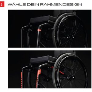 Küschall The KSL Starrrahmen-Rollstuhl, Aktiv-Adaptiv, mit Carbon Achse, neuer Vorderrahmen (Kantendesign), ca. 4.3kg Transportgewicht, ca. 6.8kg Eigengewicht