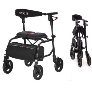 Rollator neXus 3, niedrige Ausführung 50, Leichtgewichtsrollator mit Polstersitz, kabelloses Bremssystem, Rückengurt  bis 200kg (B-Ware)