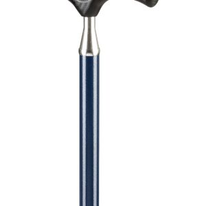 Leichtmetallstock mit Derbygriff SOFT in Carbonoptik, Farbe metallic blau, verstellbar 74-94cm, bis 100kg (Serie 507)
