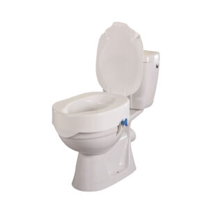 Toilettensitzerhöhung Rehotec mit Deckel, 10cm (Standard), bis 180kg belastbar, einfache Montage ohne Werkzeug
