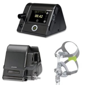 Löwenstein Prisma20A CPAP-APAP-Gerät, HMV, inkl. Befeuchter und CPAP-Maske Joyce One FullFace-Maske, Mund-Nasen-Maske Universalgröße