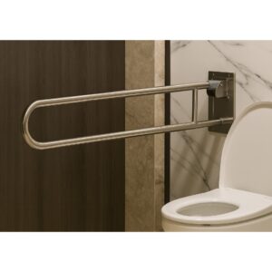 RUSSKA Stützklappgriff Edelstahl glatt poliert, in 60 oder 80cm Länge, Stützgriff wegklappbar, für Bad + WC, Stück, HMV 04.40.05.1214