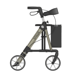 2 x STYLUS Leichtgewichts-Rollator, Alu Leichtbau, Farbe Champagner + Fresh Red, TPE-Räder, Rückengurt, Stockhalter, Einkaufstasche, nur 6.5kg