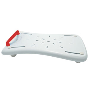 Badewannenbrett Plus, roter Haltegriff, Belastbarkeit 150kg, für Wannen-Innenmaß 38-61cm