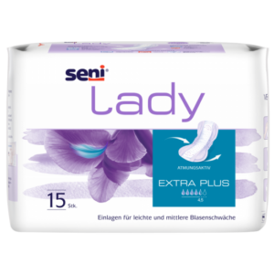 Seni Lady Extra Plus, atmungsaktive Inkontinenz Einlagen für Frauen, neue Größe, P=15