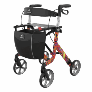 Rehasense Space LX Leichtgewichtsrollator ''Flower'', limitierte Art Line Edition, exklusiv in Deutschland jetzt bei Burbach+Goetz
