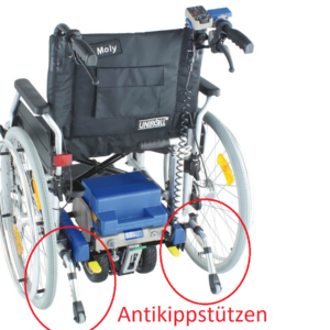 Ersatz-Ankippstützen, 2-Punkt schwenkbar, Rohr: 25mm für Uniroll UHC Click & Go Compact (#7101)