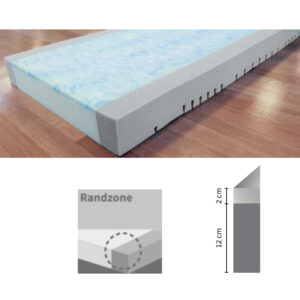 Pflegebettmatratze Sky-fit, 2-Schicht-Matratze, 2cm Sky-therm-Auflage 12cm Kaltschaum-Basis, Randverstärkung, inkl. waschbarem Wendebezug
