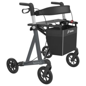 Buffalo HD XL-Rollator mit Softreifen, Alu Leichtgewicht, bis 200kg belastbar, faltbar, inkl. Rückengurt (#1235946)