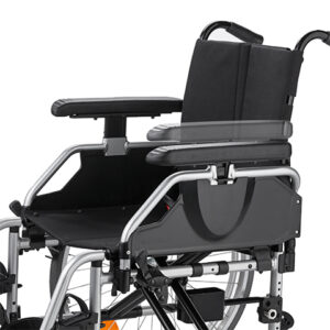 Meyra Eurochair 2 PRO KLINIK Rollstuhl, Alu-Leichtgewicht, Kinikversion inkl. Trommelbremse, Kunstleder, Faltfixierung, Diebstahlsicherung, Stützrollen, uvm.