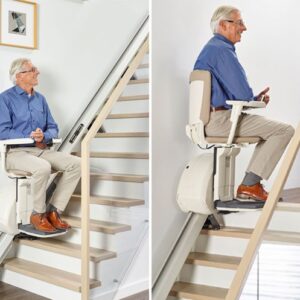 TKE Treppenlifter Levant für gerade Treppen, ein Treppenlift sorgt für ein unabhängiges Leben im eigenen Zuhause, Qualität und Top-Preise, kostenlose Beratung Vor-Ort
